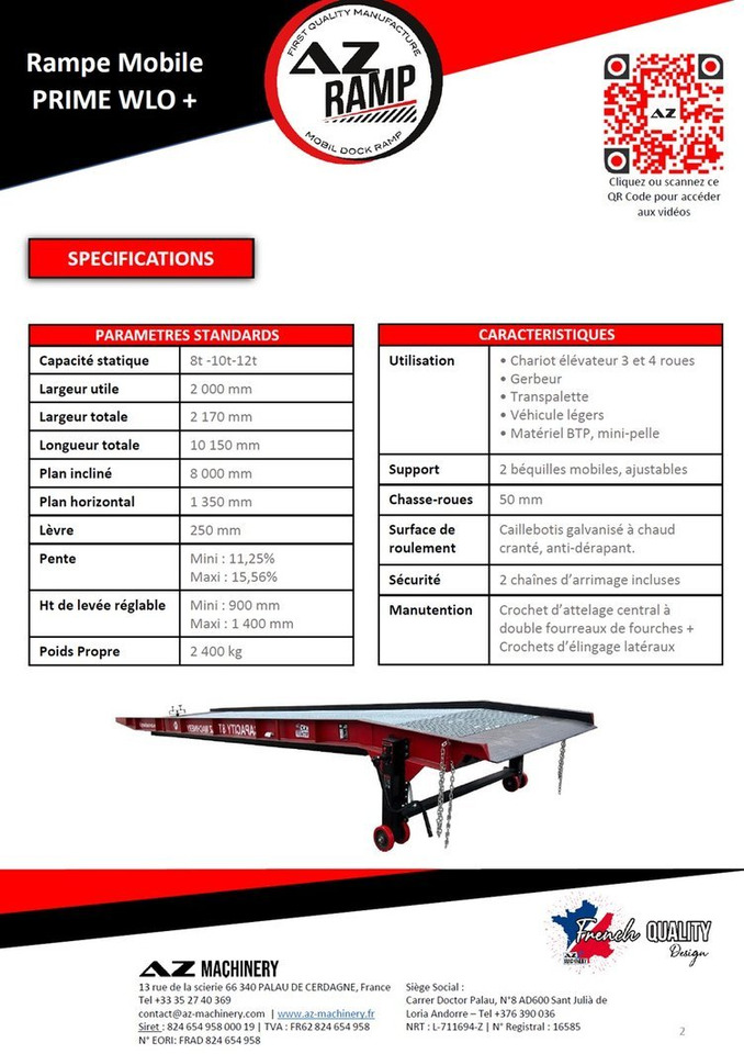 AZ RAMP-PRIME PRIME WLO + 8 . Industrial Mobil Loading Ramp - منحدر تحميل: صورة 4 AZ RAMP-PRIME PRIME WLO + 8 . Industrial Mobil Loading Ramp - منحدر تحميل: صورة 4