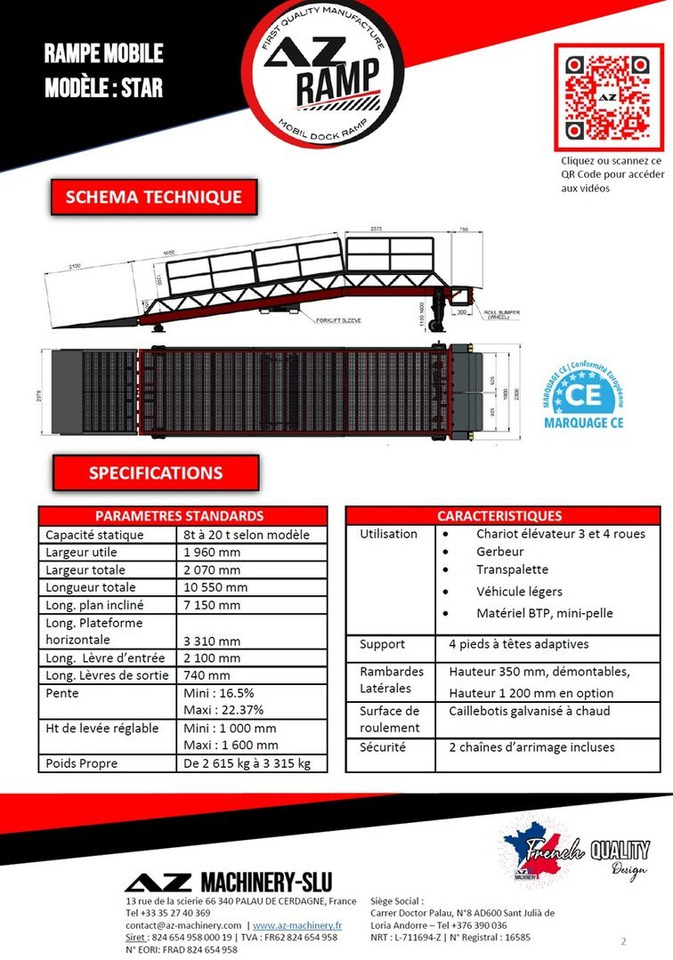 Loading Ramp with with hydraulic tilting bridge - AZ RAMP - STAR- 8T. 8 ton capacity - منحدر تحميل: صورة 2 Loading Ramp with with hydraulic tilting bridge - AZ RAMP - STAR- 8T. 8 ton capacity - منحدر تحميل: صورة 2