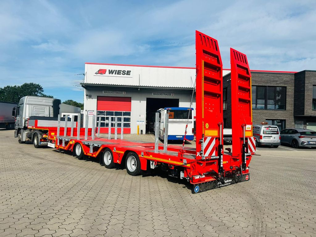 Kässbohrer KSLA RJ Mega Jumbo Tieflader mit Radmulden tele - عربة منخفضة مسطحة نصف مقطورة: صورة 1 Kässbohrer KSLA RJ Mega Jumbo Tieflader mit Radmulden tele - عربة منخفضة مسطحة نصف مقطورة: صورة 1