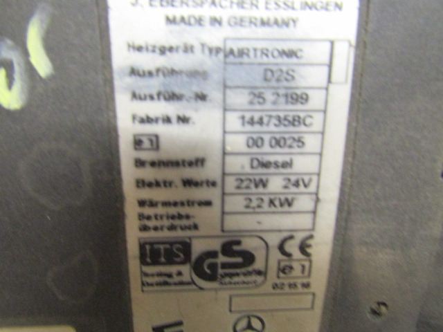 EBERSPACHER “AIRTRONIC” NIGHT HEATER TYPE D2 & D1LC CHOICE AVAILABLE SUITS MAN AND MERCEDES - الكابينة والداخلية - شاحنة: صورة 4 EBERSPACHER “AIRTRONIC” NIGHT HEATER TYPE D2 & D1LC CHOICE AVAILABLE SUITS MAN AND MERCEDES - الكابينة والداخلية - شاحنة: صورة 4