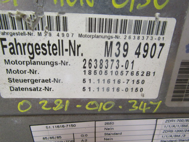 MAN 280 ECM ENGINE ECU MAN P/NO 51.11616.0150 - وحدة تحكم الكتروني - شاحنة: صورة 2 MAN 280 ECM ENGINE ECU MAN P/NO 51.11616.0150 - وحدة تحكم الكتروني - شاحنة: صورة 2