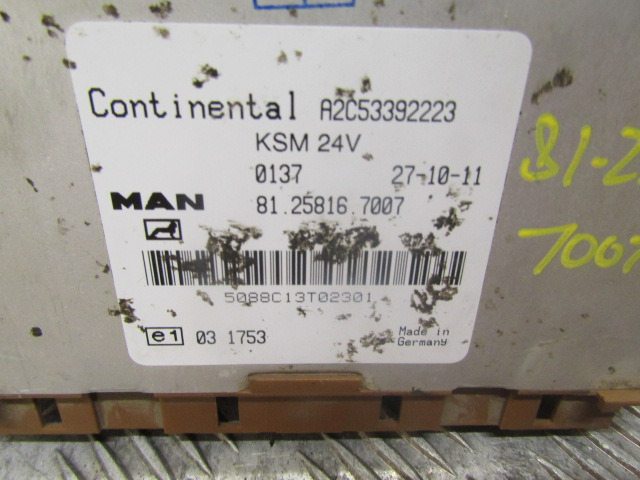 MAN TGS KSM CONTROL UNIT MAN P/NO 81.25816.7007 - النظام الكهربائي - شاحنة: صورة 2 MAN TGS KSM CONTROL UNIT MAN P/NO 81.25816.7007 - النظام الكهربائي - شاحنة: صورة 2