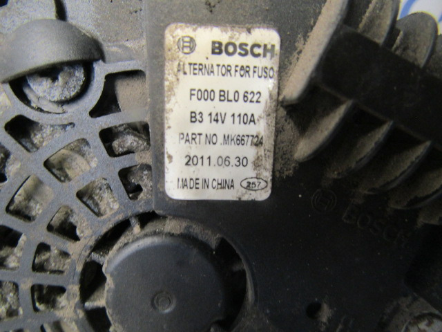 MITSUBISHI FUSO 4P10 BOSCH 110 AMP ALTERNATOR P/NO 667724 - النظام الكهربائي - شاحنة: صورة 2 MITSUBISHI FUSO 4P10 BOSCH 110 AMP ALTERNATOR P/NO 667724 - النظام الكهربائي - شاحنة: صورة 2