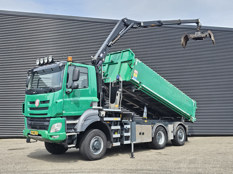 DAF TATRA 6X6 / T158/II / 2 SIDE TIPPER - HMF Z CRANE - شاحنة قلاب, شاحنة كرين: صورة 1 DAF TATRA 6X6 / T158/II / 2 SIDE TIPPER - HMF Z CRANE - شاحنة قلاب, شاحنة كرين: صورة 1