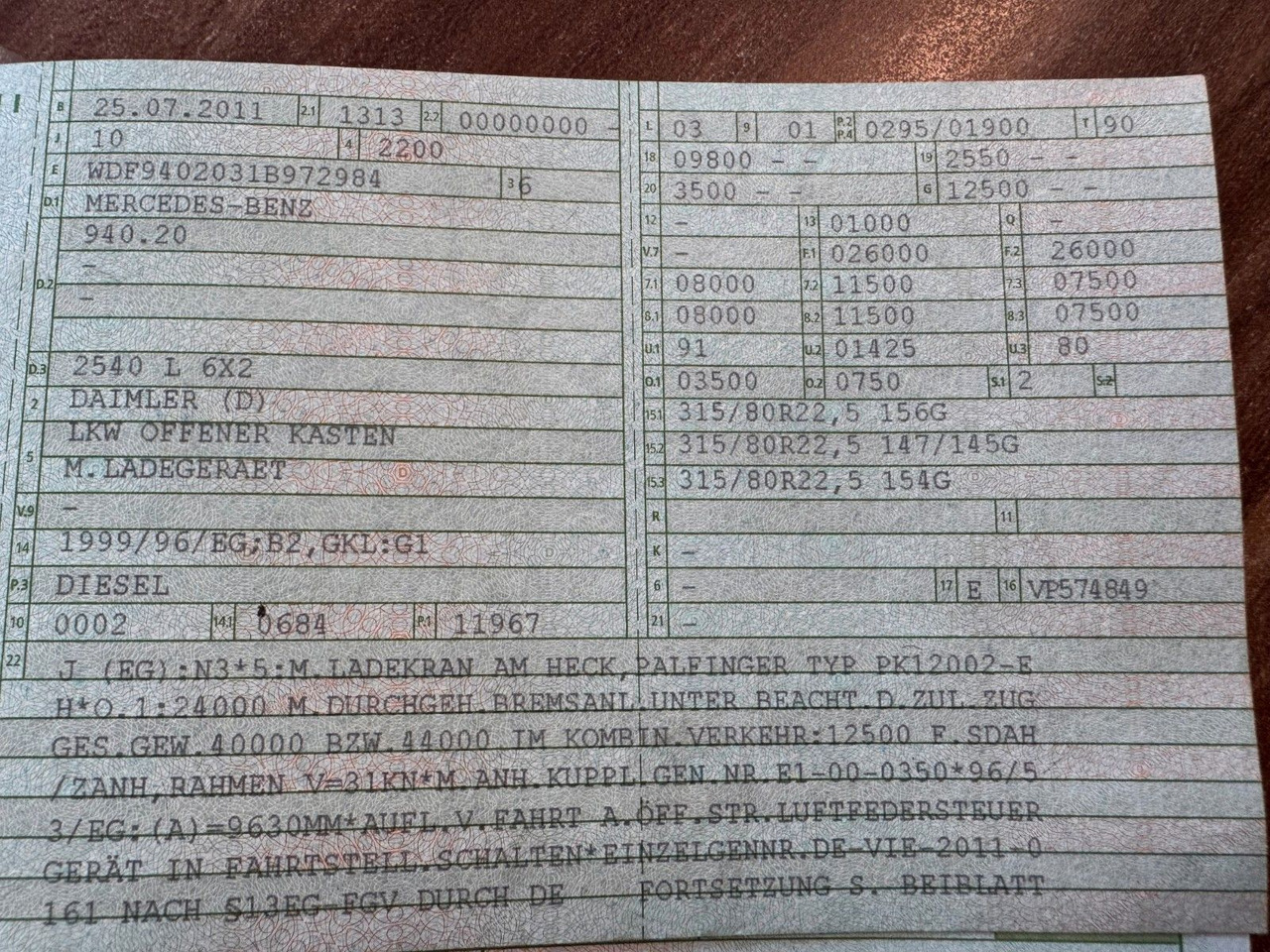 Mercedes-Benz 2540 6X2 Pritsche Palfinger PK 12002 mit Funk - شاحنة كرين: صورة 2 Mercedes-Benz 2540 6X2 Pritsche Palfinger PK 12002 mit Funk - شاحنة كرين: صورة 2