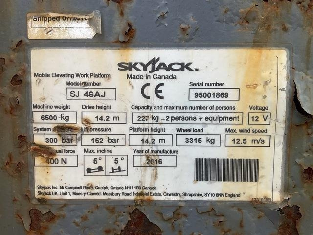 SkyJack SJ46AJ - شاحنة ذراع مفصلي: صورة 5 SkyJack SJ46AJ - شاحنة ذراع مفصلي: صورة 5