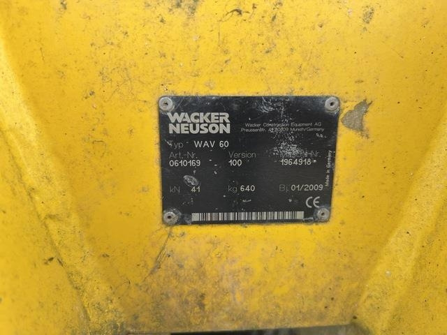 Wacker Neuson WAV60 - لوحة اهتزازية: صورة 5 Wacker Neuson WAV60 - لوحة اهتزازية: صورة 5