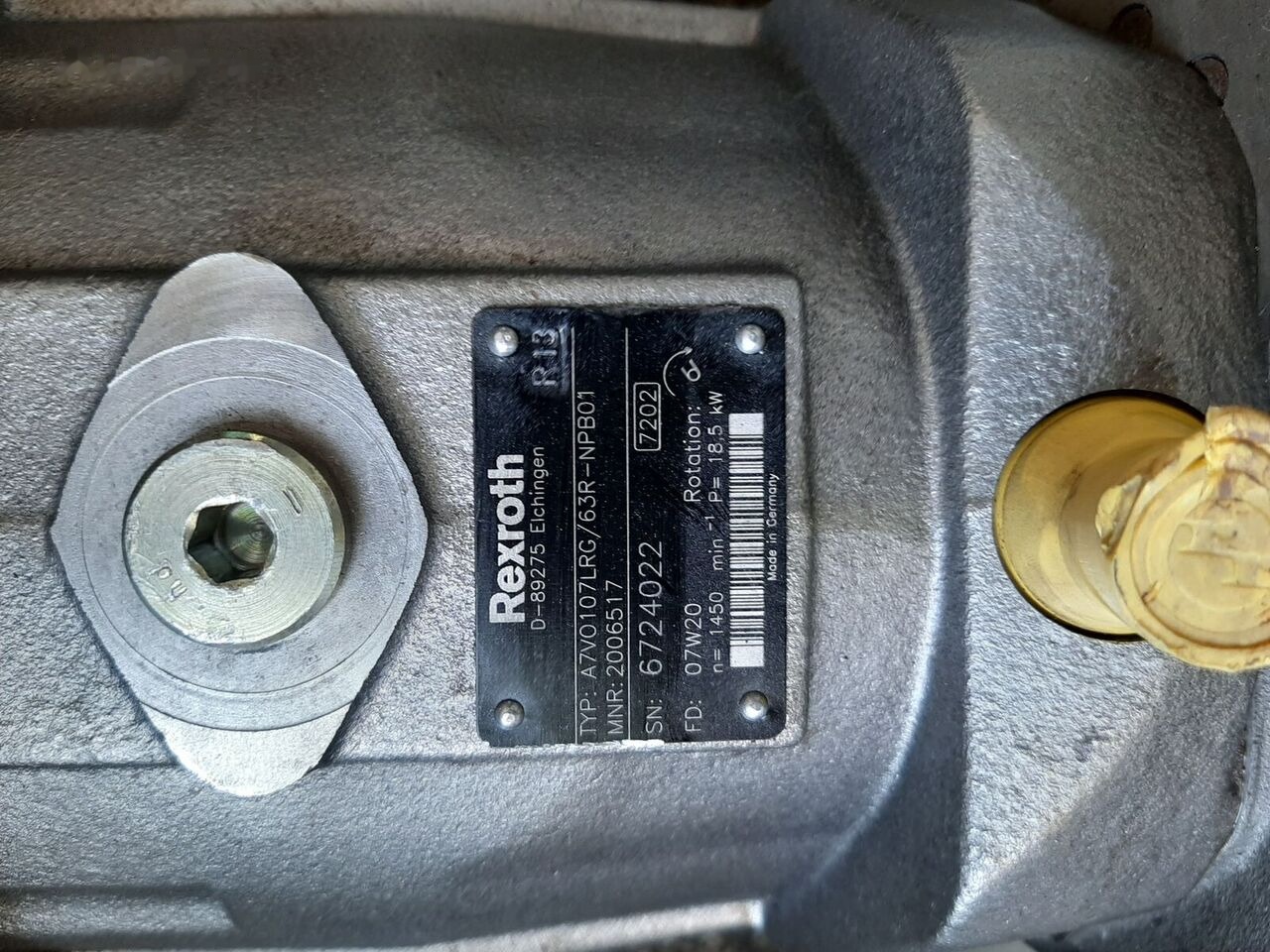 Rexroth A7VO107 LRG/63 R - محرك هيدروليكي - جرافة حفار: صورة 1 Rexroth A7VO107 LRG/63 R - محرك هيدروليكي - جرافة حفار: صورة 1
