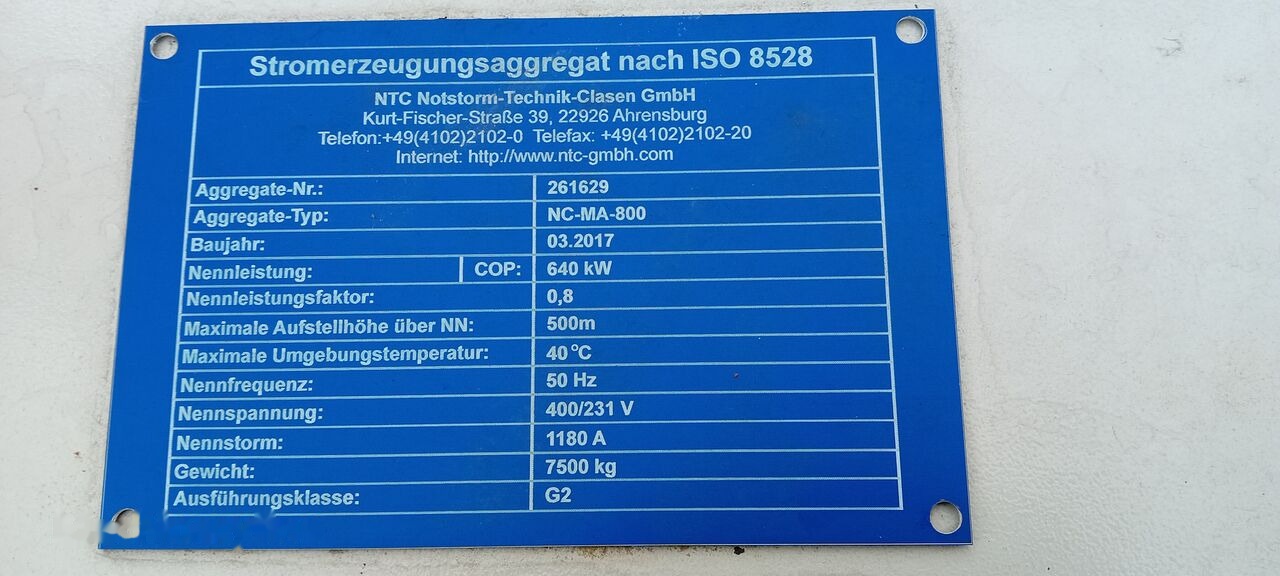 MAN Agregat Prądotwórczy Generator Stamford MAN DIESEL 640 kw 800 - مجموعة المولدات: صورة 4 MAN Agregat Prądotwórczy Generator Stamford MAN DIESEL 640 kw 800 - مجموعة المولدات: صورة 4