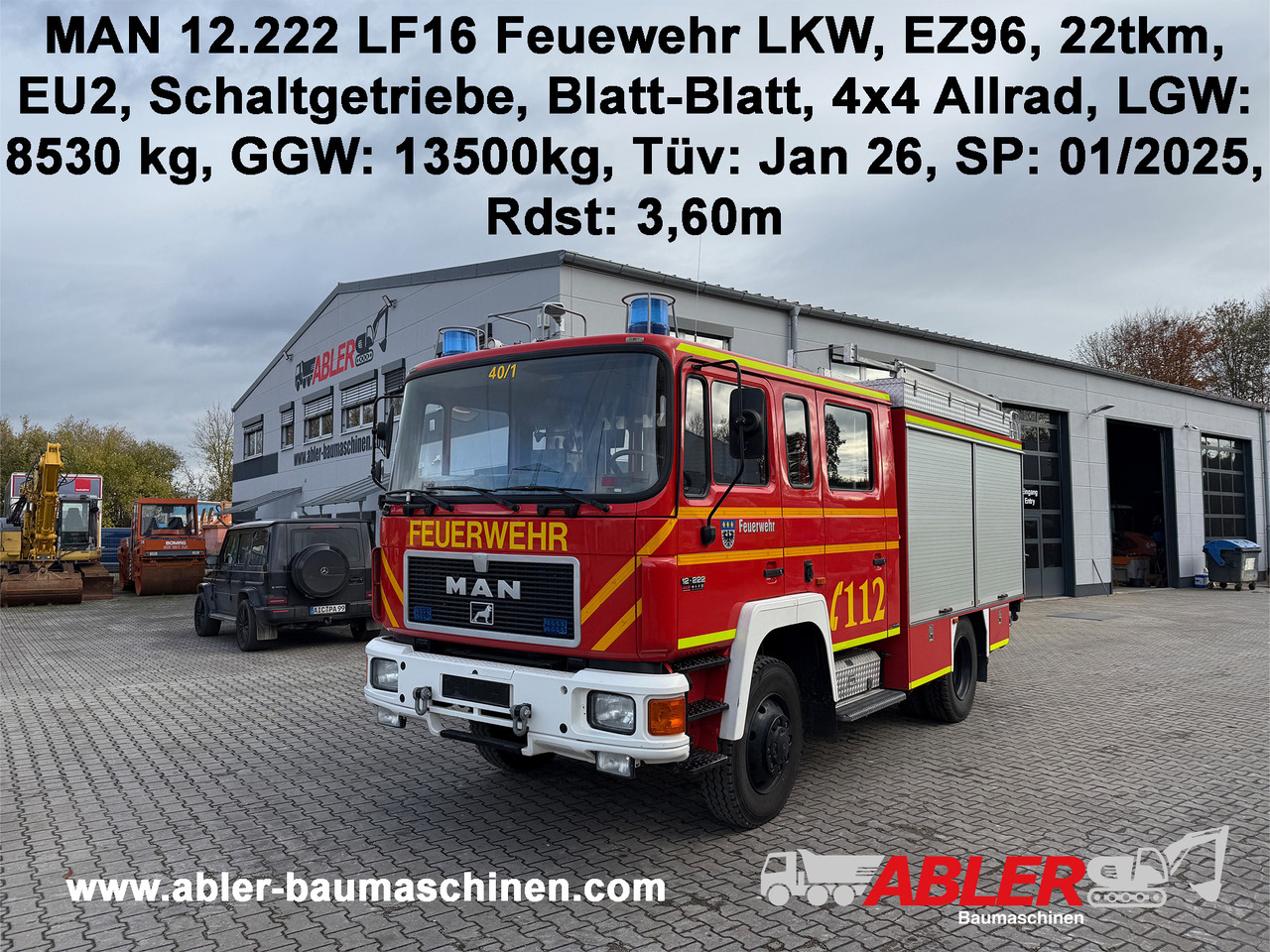 MAN 12.222 LF16 Feuerwehr-LKW - سيارة إطفاء: صورة 1 MAN 12.222 LF16 Feuerwehr-LKW - سيارة إطفاء: صورة 1