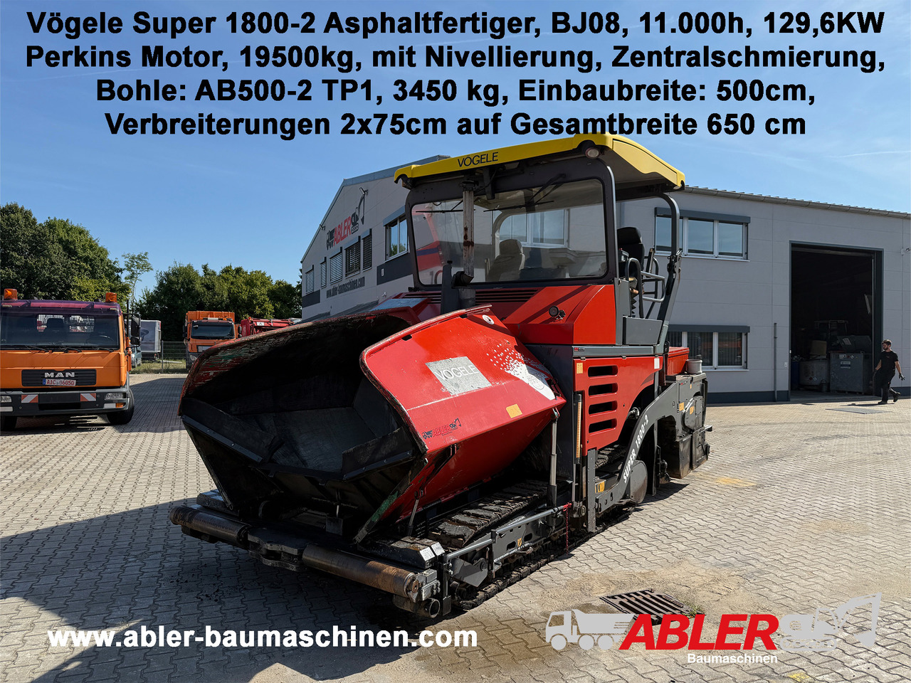 Vögele Super 1800-2 Asphaltfertiger mit Nivellierung 650cm - مدادة الأسفلت: صورة 1 Vögele Super 1800-2 Asphaltfertiger mit Nivellierung 650cm - مدادة الأسفلت: صورة 1