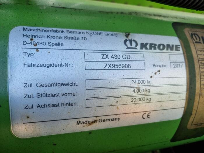 Krone ZX 430 GD - عربة ذاتية التحميل: صورة 4 Krone ZX 430 GD - عربة ذاتية التحميل: صورة 4