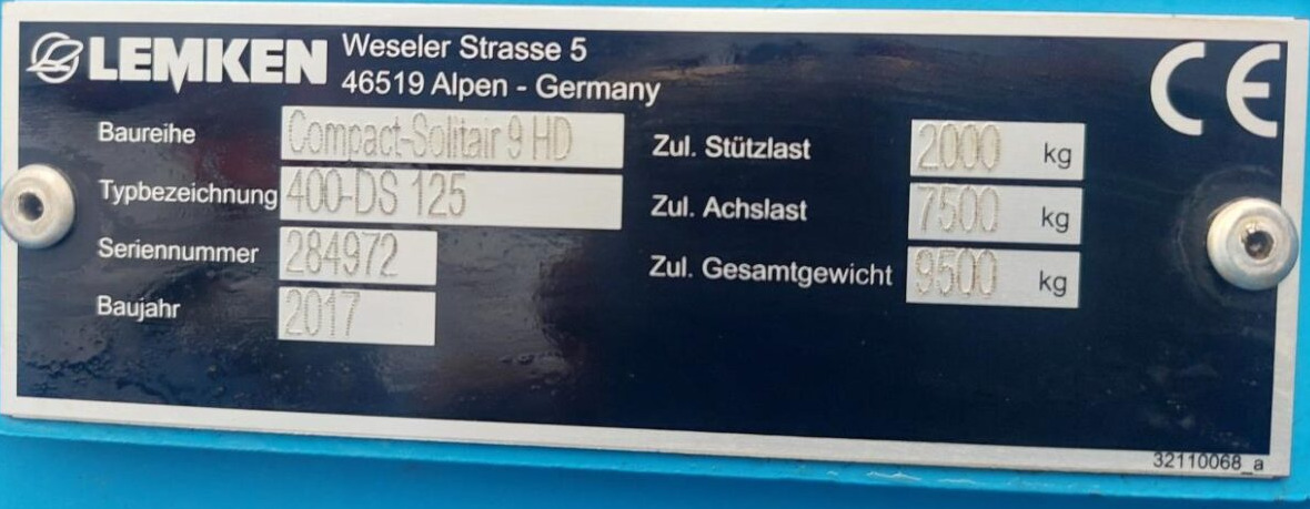 آلة البذر Lemken COMPACT-SOLITAIR 9/400 HD: صورة 15 آلة البذر Lemken COMPACT-SOLITAIR 9/400 HD: صورة 15