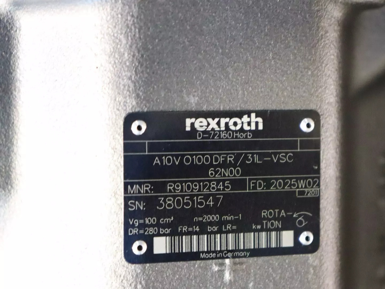 REXROTH A10VO100DFR/31L-VSC62N00 - مضخة هيدروليكية - معدات المناولة: صورة 4 REXROTH A10VO100DFR/31L-VSC62N00 - مضخة هيدروليكية - معدات المناولة: صورة 4