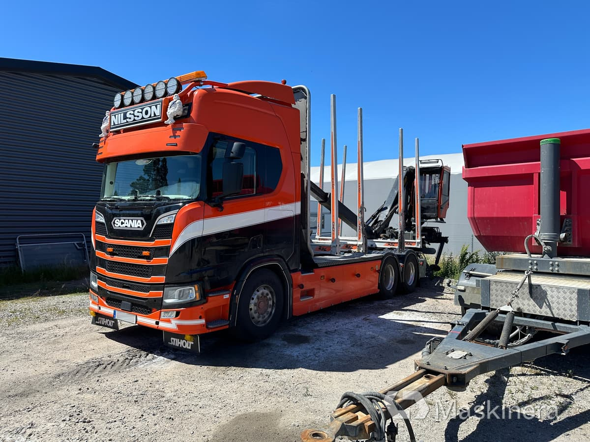 Timmerbil Scania R650B 6X4 NB + Släp - شاحنة قطع الأشجار, شاحنة كرين: صورة 3 Timmerbil Scania R650B 6X4 NB + Släp - شاحنة قطع الأشجار, شاحنة كرين: صورة 3