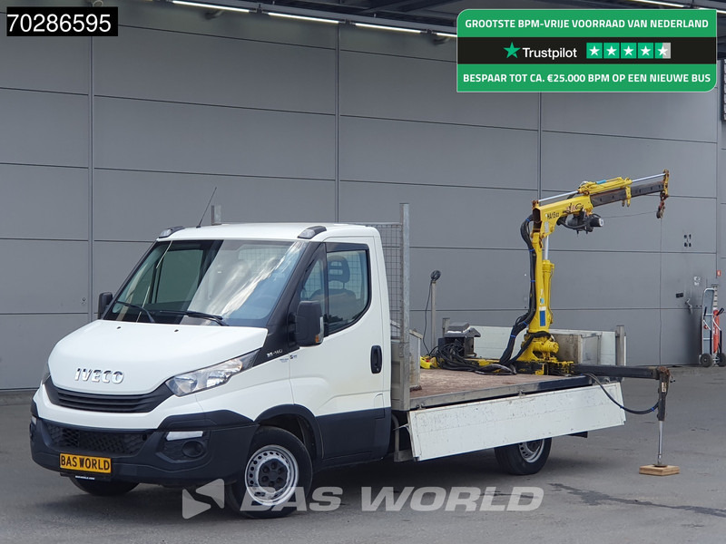 Iveco Daily 35S14 Open Laadbak Kraanwagen Hyva HA15 Euro6 3,5t Trekhaak Crane Kranwagen Pritsche Pickup Open Box Trekhaak - شاحنة مفتوحة: صورة 1 Iveco Daily 35S14 Open Laadbak Kraanwagen Hyva HA15 Euro6 3,5t Trekhaak Crane Kranwagen Pritsche Pickup Open Box Trekhaak - شاحنة مفتوحة: صورة 1