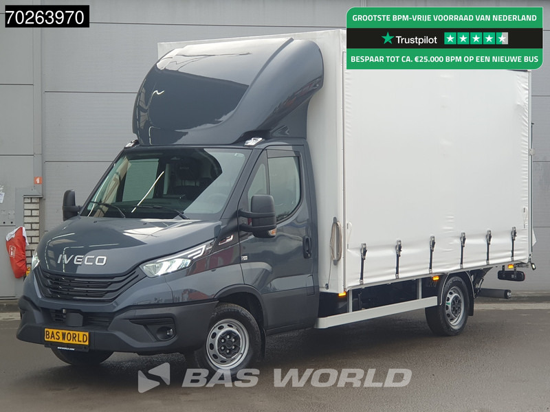 Iveco Daily 35S18 3.0L Automaat Schuifzeilen met Laadklep ACC Navi Bakwagen Schuifzeil Zeilen Koffer Meubelbak 22m3 Airco - شاحنة ستارة جانبية: صورة 1 Iveco Daily 35S18 3.0L Automaat Schuifzeilen met Laadklep ACC Navi Bakwagen Schuifzeil Zeilen Koffer Meubelbak 22m3 Airco - شاحنة ستارة جانبية: صورة 1