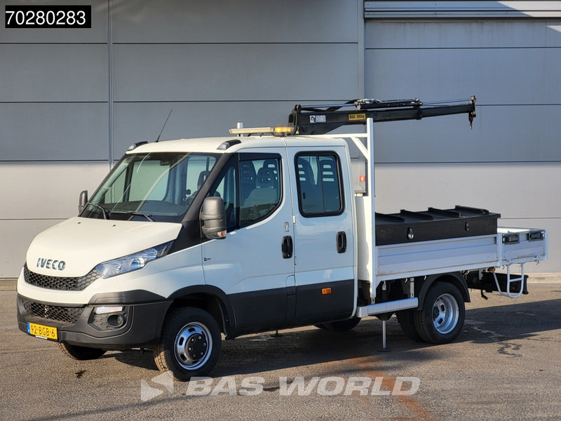 Iveco Daily 50C17 3,0L Automaat 170PK HIAB 017T-2 DC Open laadbak Dubbellucht Airco Euro6 Pickup Crane Kraanwagen Kranwagen Pritsche Airco D - شاحنة مفتوحة: صورة 1 Iveco Daily 50C17 3,0L Automaat 170PK HIAB 017T-2 DC Open laadbak Dubbellucht Airco Euro6 Pickup Crane Kraanwagen Kranwagen Pritsche Airco D - شاحنة مفتوحة: صورة 1