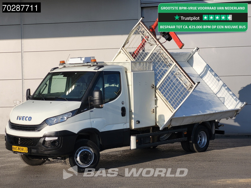 Iveco Daily 70C18 3.0L Driezijdige Kipper 500KG Kraan Kraanwagen Open Laadbak 3,5t Trekhaak Airco Cruise Euro6 Kraan Crane Kranwagen Kipper - قلاب صغير: صورة 1 Iveco Daily 70C18 3.0L Driezijdige Kipper 500KG Kraan Kraanwagen Open Laadbak 3,5t Trekhaak Airco Cruise Euro6 Kraan Crane Kranwagen Kipper - قلاب صغير: صورة 1