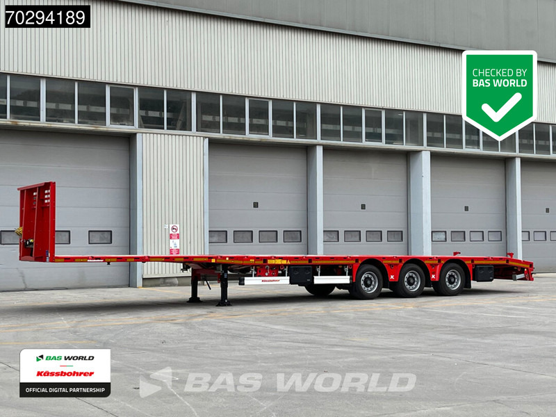Kässbohrer 3 axles 3 axles mega extendable HD platform - عربة منخفضة مسطحة نصف مقطورة: صورة 1 Kässbohrer 3 axles 3 axles mega extendable HD platform - عربة منخفضة مسطحة نصف مقطورة: صورة 1