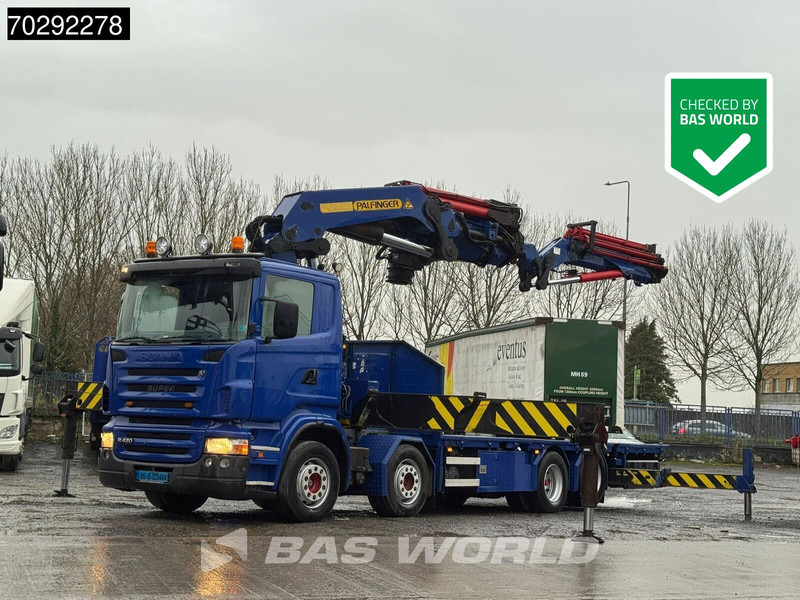 Scania R420 8X2 Palfinger PK100002 Crane Kran + PJ170 JIB Lift Axle Euro 4 - شاحنات مسطحة, شاحنة كرين: صورة 1 Scania R420 8X2 Palfinger PK100002 Crane Kran + PJ170 JIB Lift Axle Euro 4 - شاحنات مسطحة, شاحنة كرين: صورة 1