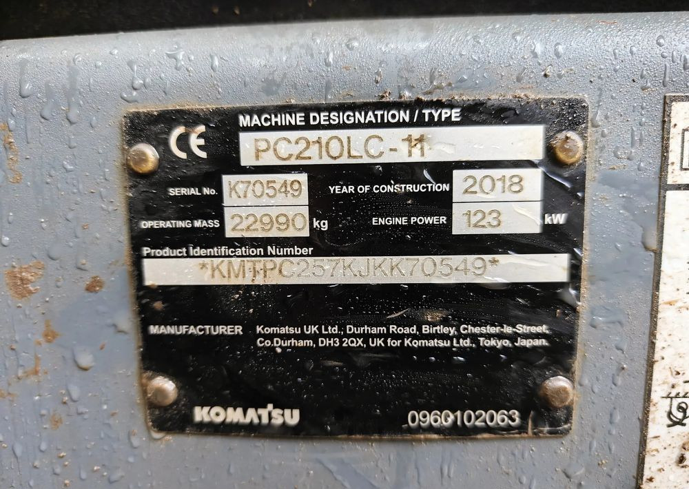 حفار زحاف Komatsu PC210LC-11: صورة 18