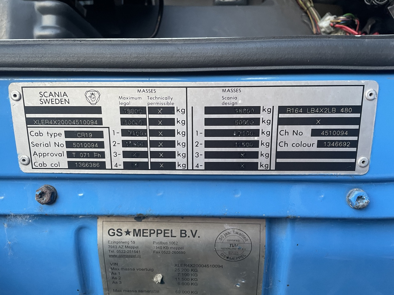 شاحنة نقل سيارات شاحنة لنقل المعدات الثقيلة SCANIA 164 480 V8 GS MEPPEL: صورة 22