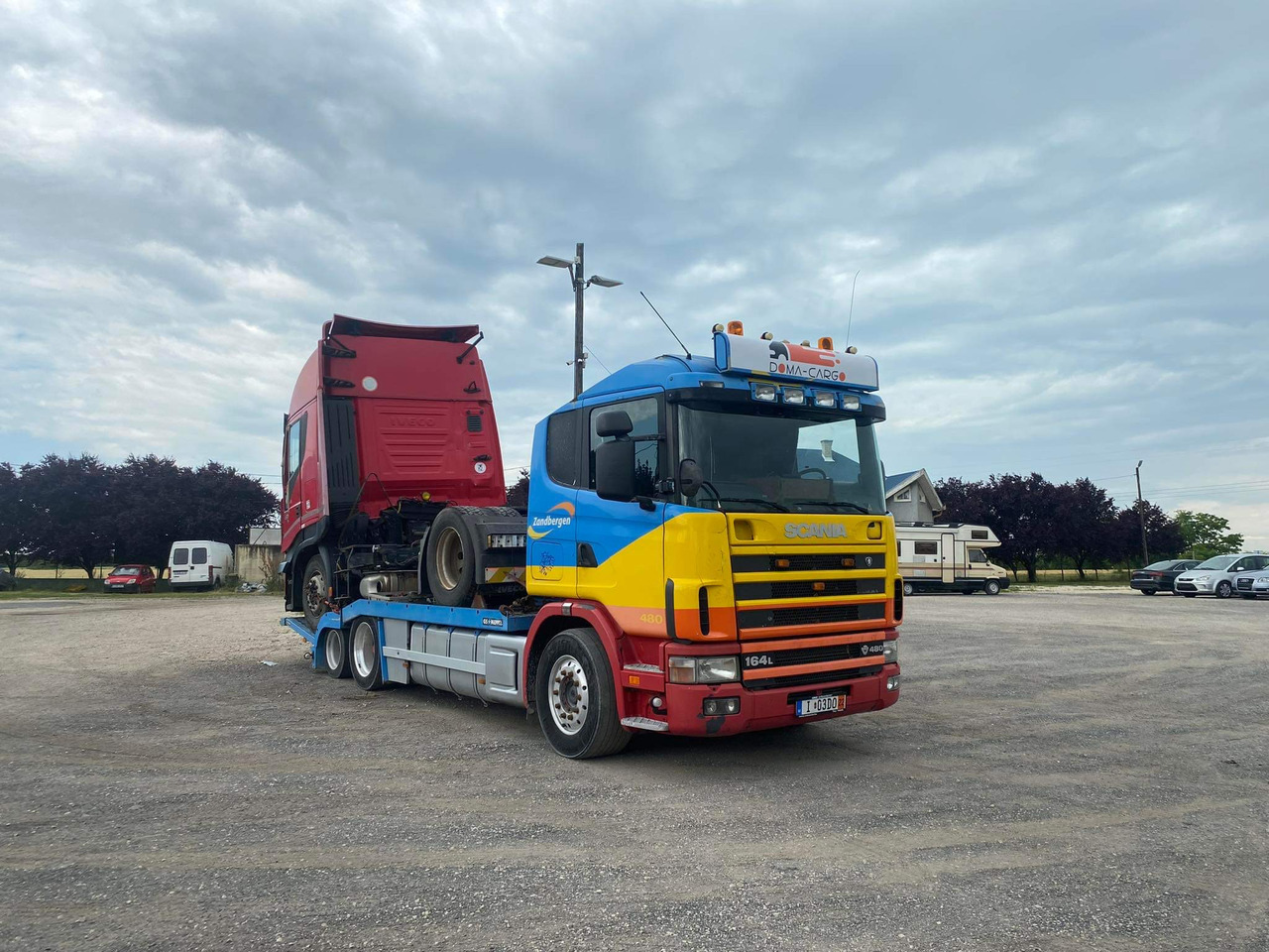 شاحنة نقل سيارات شاحنة لنقل المعدات الثقيلة SCANIA 164 480 V8 GS MEPPEL: صورة 14