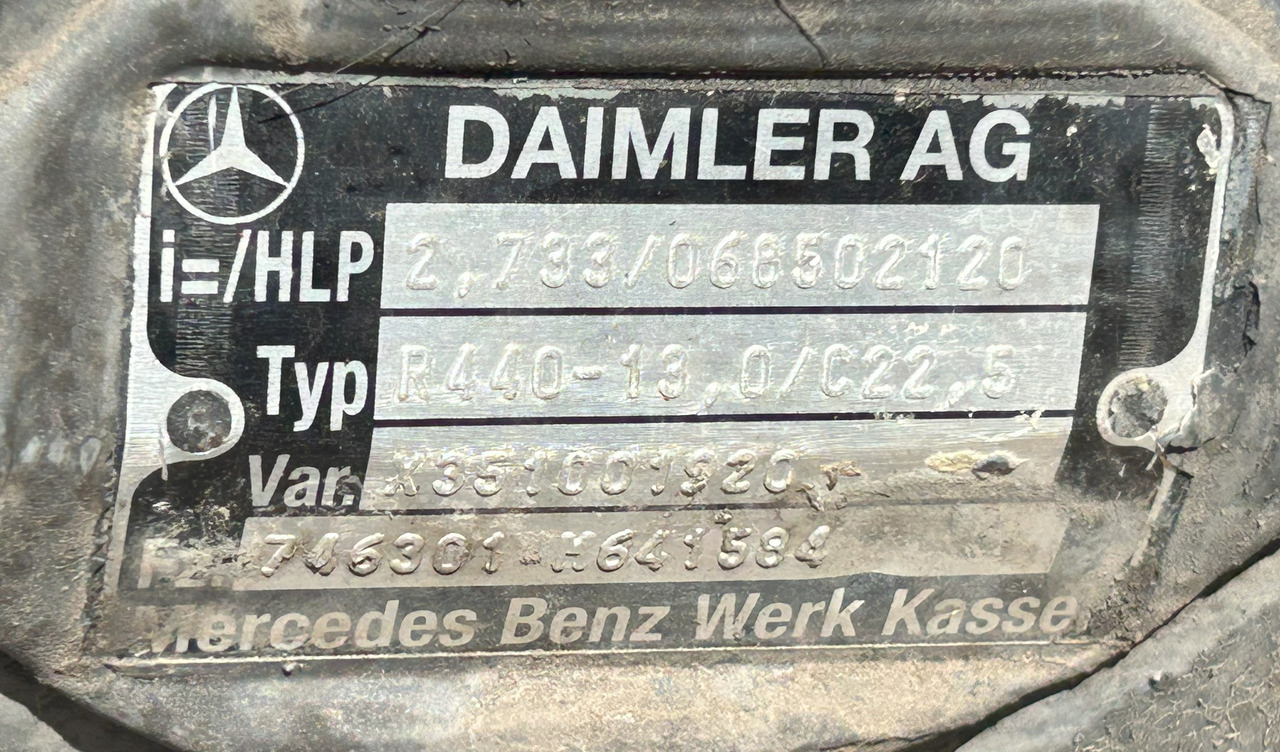 MERCEDES AXLE + HUBS R440-13,0 2,733 ACTROS MP4 - المحور الخلفي: صورة 4 MERCEDES AXLE + HUBS R440-13,0 2,733 ACTROS MP4 - المحور الخلفي: صورة 4