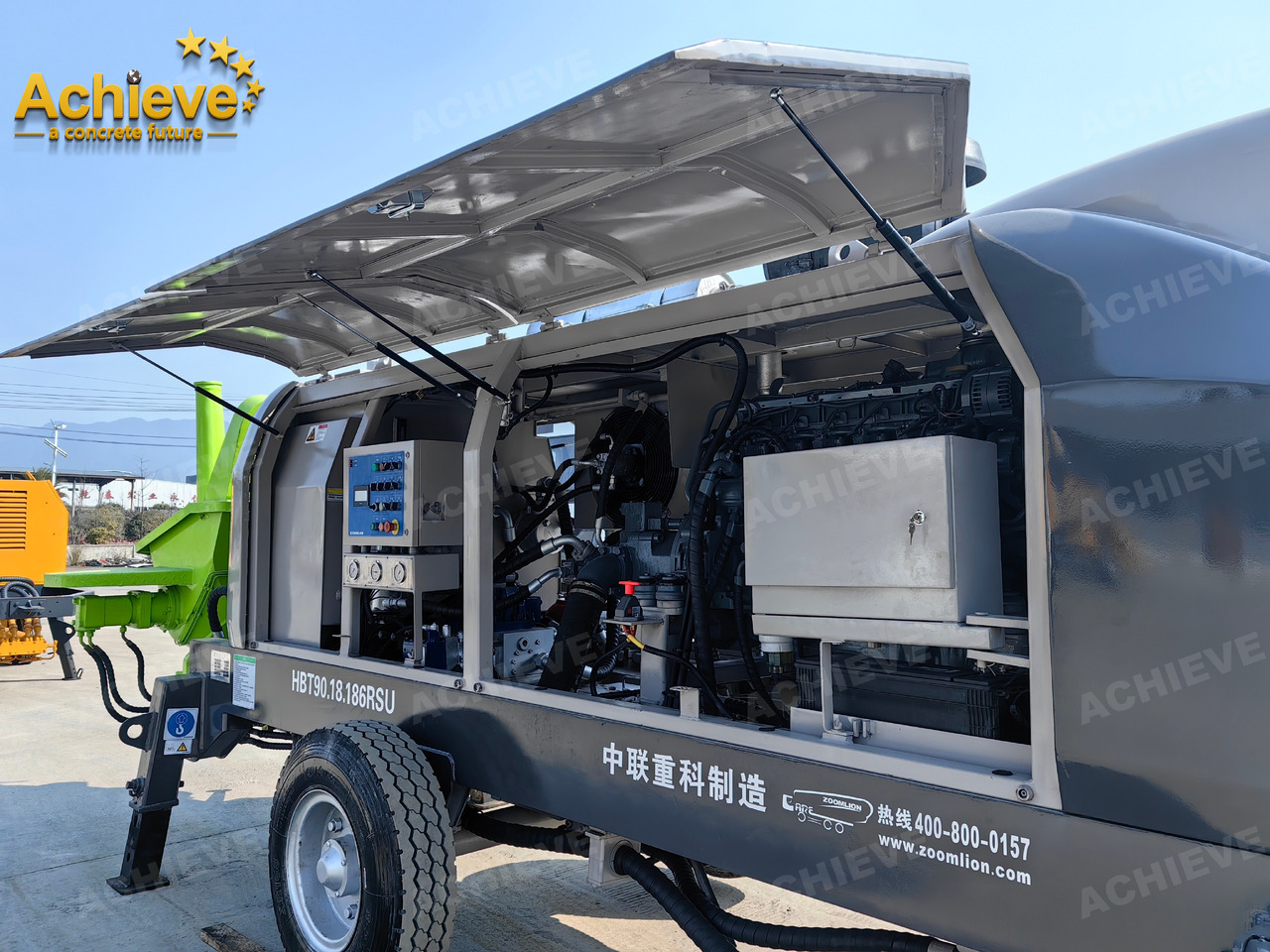 مضخة خرسانة ثابتة Zoomlion 2022 Zoomlion HBT 90.18.186RSU hydraulic Concrete Trailer Pump in China【ACHIEVE】TOP CONDITION!!!: صورة 19