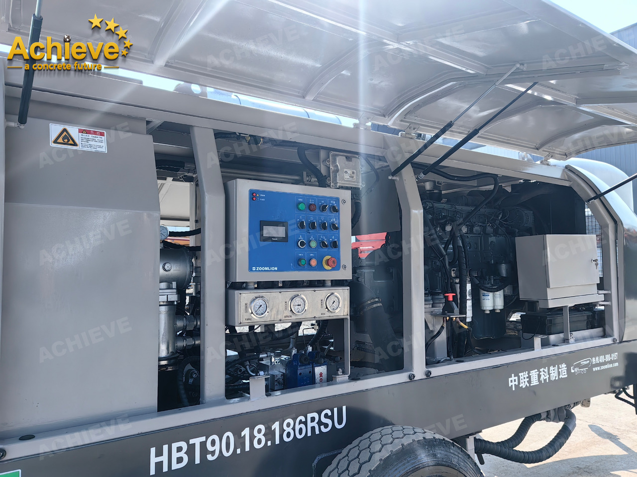 مضخة خرسانة ثابتة Zoomlion 2022 Zoomlion HBT 90.18.186RSU hydraulic Concrete Trailer Pump in China【ACHIEVE】TOP CONDITION!!!: صورة 17