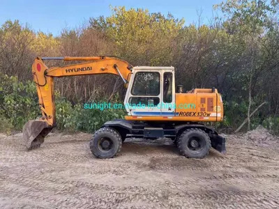 Good Condition Original Tyre Excavator Hyundai 130 Wheel Excavator for Sale - حفارة دولاب: صورة 1 Good Condition Original Tyre Excavator Hyundai 130 Wheel Excavator for Sale - حفارة دولاب: صورة 1