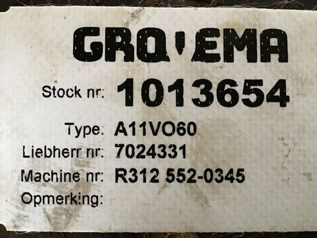 Liebherr A11VO60 - مضخة هيدروليكية: صورة 2 Liebherr A11VO60 - مضخة هيدروليكية: صورة 2