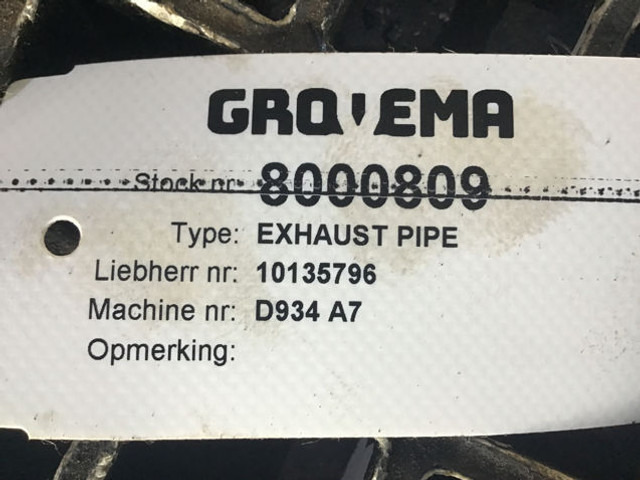 Liebherr Exhaust Pipe - ماسورة العادم: صورة 2 Liebherr Exhaust Pipe - ماسورة العادم: صورة 2