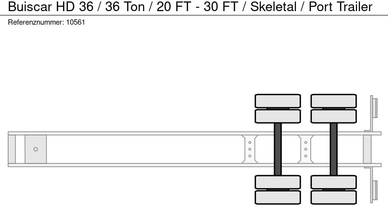 نصف مقطورة لنقل الحاويات Buiscar HD 36 / 36 Ton / 20 FT - 30 FT / Skeletal / Port Trailer: صورة 10