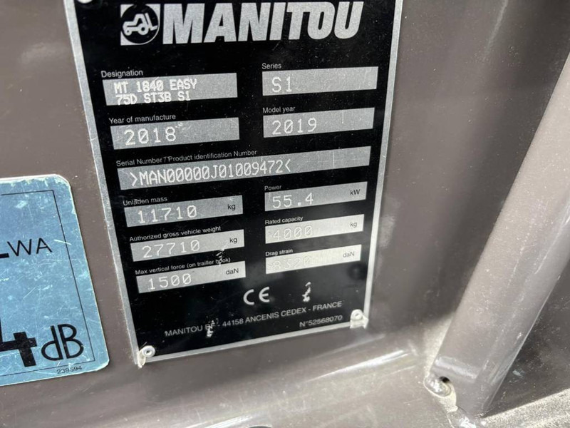 Manitou MT 1840 EASY - رافعة تلسكوبية: صورة 5 Manitou MT 1840 EASY - رافعة تلسكوبية: صورة 5