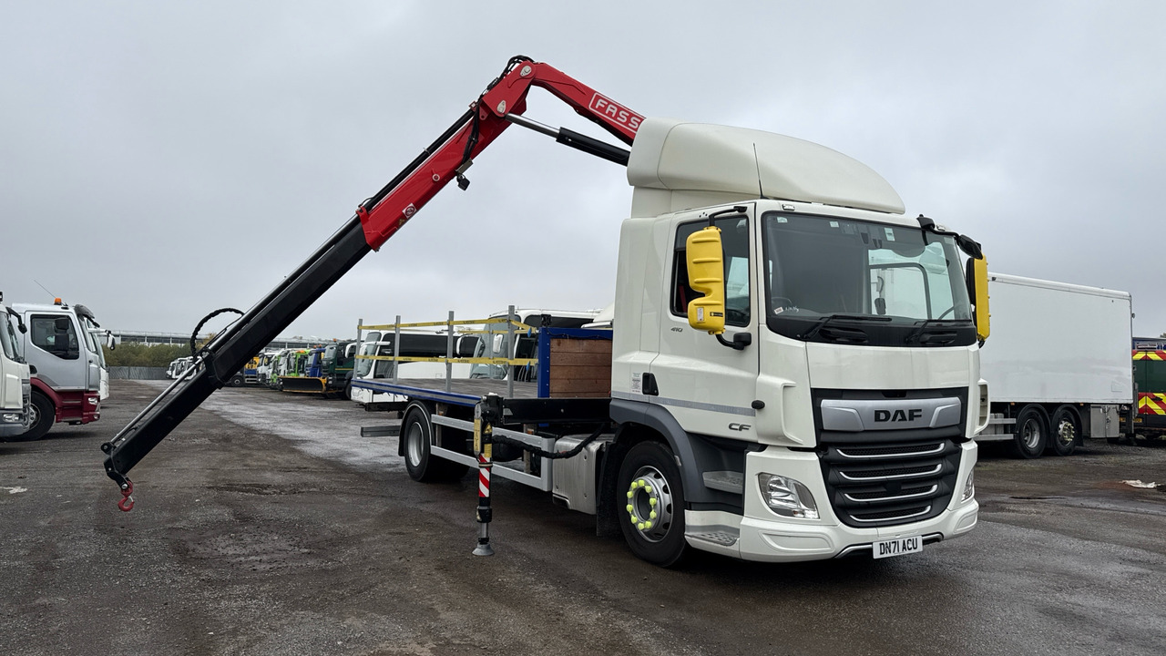 DAF CF 410 - شاحنات مسطحة, شاحنة كرين: صورة 1 DAF CF 410 - شاحنات مسطحة, شاحنة كرين: صورة 1