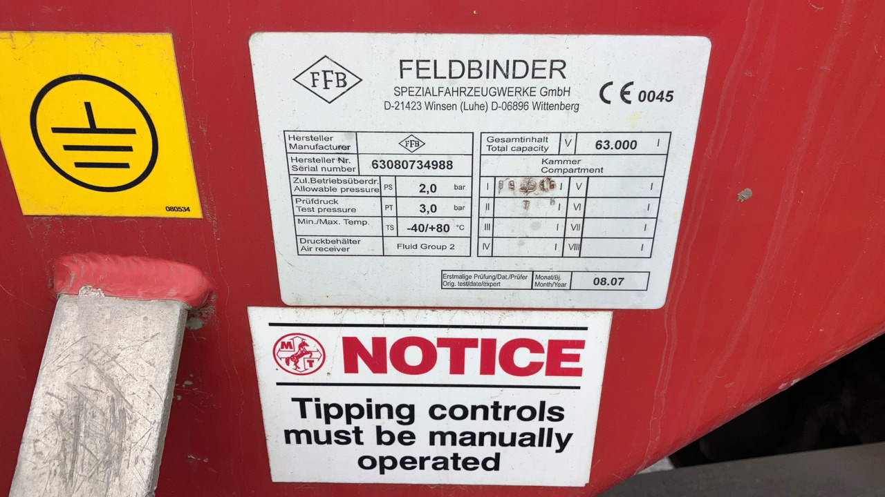 FELDBINDER TANKER - عربة مقطورة: صورة 5 FELDBINDER TANKER - عربة مقطورة: صورة 5