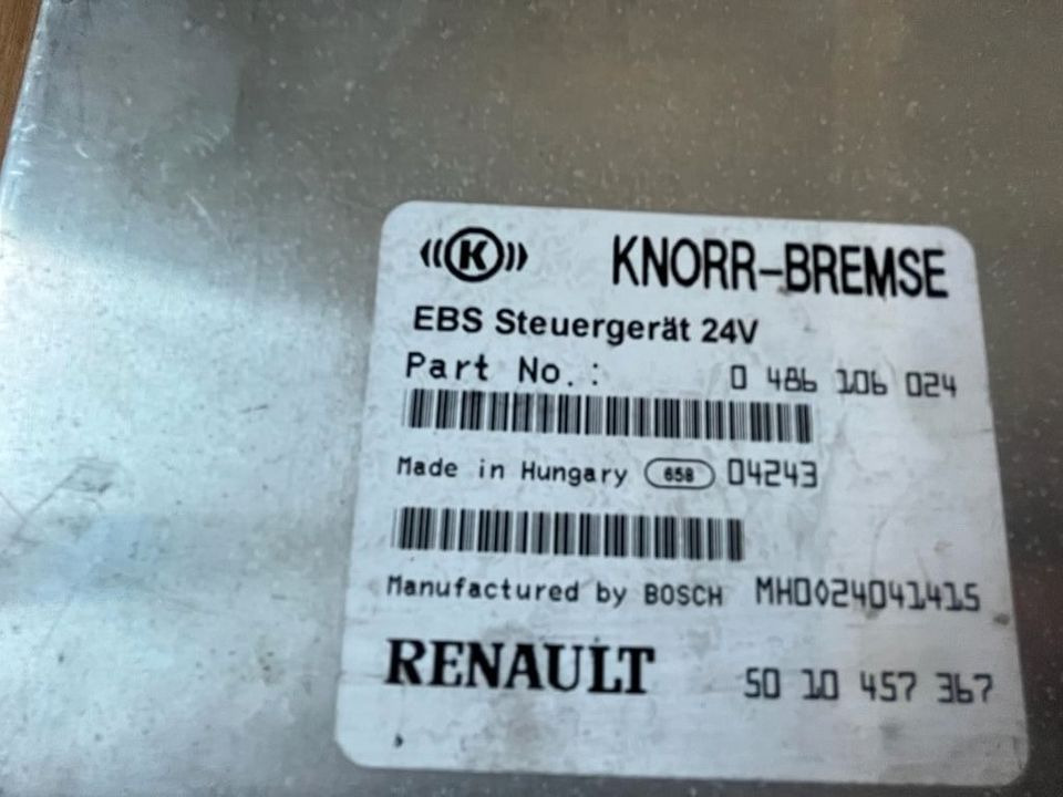 RENAULT KNORR-BREMSE EBS 0486106024 Steuergerät 50 10 457 367 - وحدة تحكم الكتروني - شاحنة: صورة 3 RENAULT KNORR-BREMSE EBS 0486106024 Steuergerät 50 10 457 367 - وحدة تحكم الكتروني - شاحنة: صورة 3
