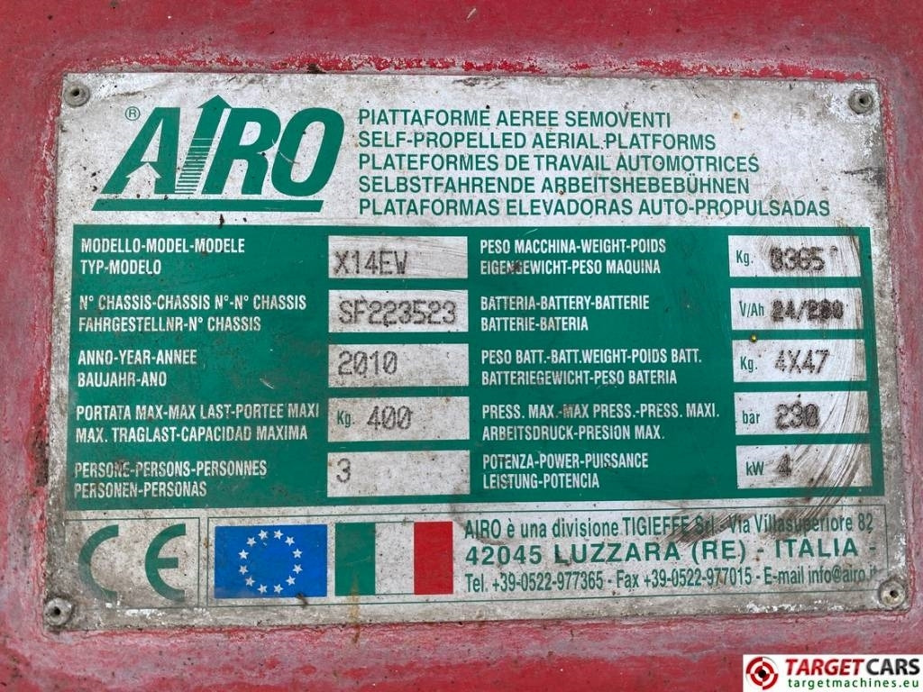 رافعة هيدروليكية مقصية Airo X14EW Electric X14 Scissor Work Lift 1400cm: صورة 9