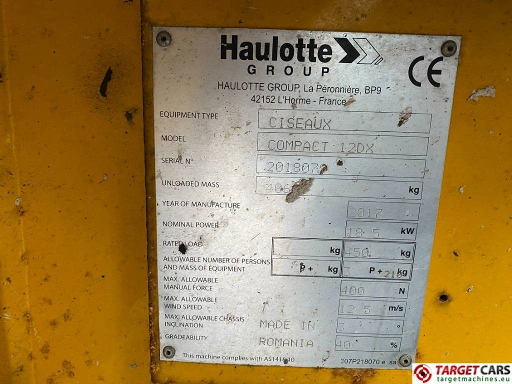 رافعة هيدروليكية مقصية Haulotte Compact 12DX Diesel 4x4 Scissor Work Lift 1206cm: صورة 10