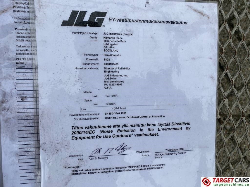 JLG 680S Telescopic 4x4 Diesel Boom Work Lift 2273cm  JLG 680S Telescopic 4x4 Diesel Boom Work Lift 2273cm: صورة 42 JLG 680S Telescopic 4x4 Diesel Boom Work Lift 2273cm  JLG 680S Telescopic 4x4 Diesel Boom Work Lift 2273cm: صورة 42