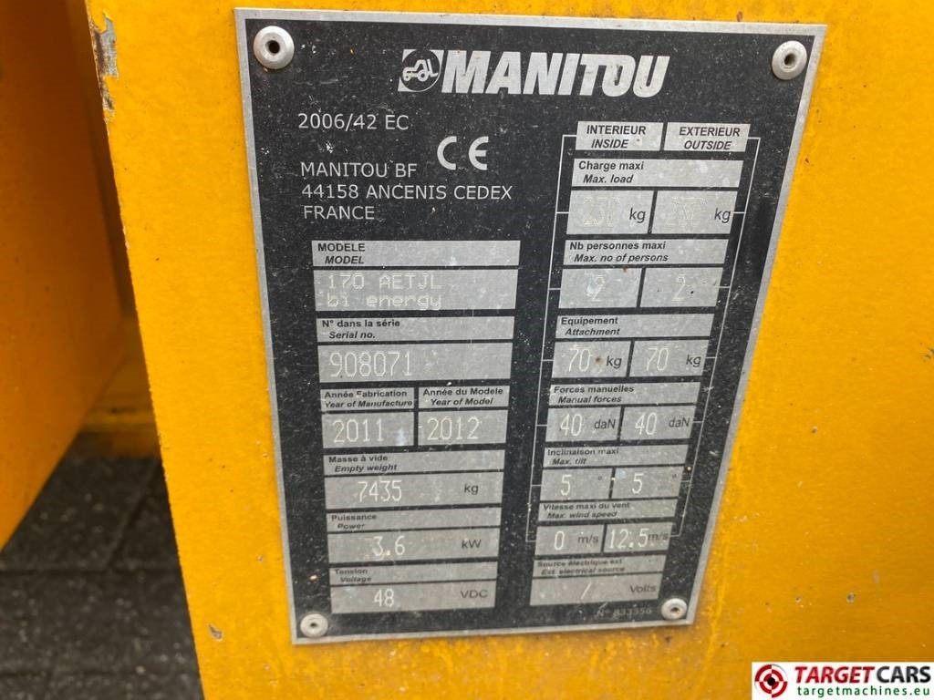 شاحنة ذراع مفصلي Manitou 170AETJL Electric Articulated Boom WorkLift 1690cm: صورة 10