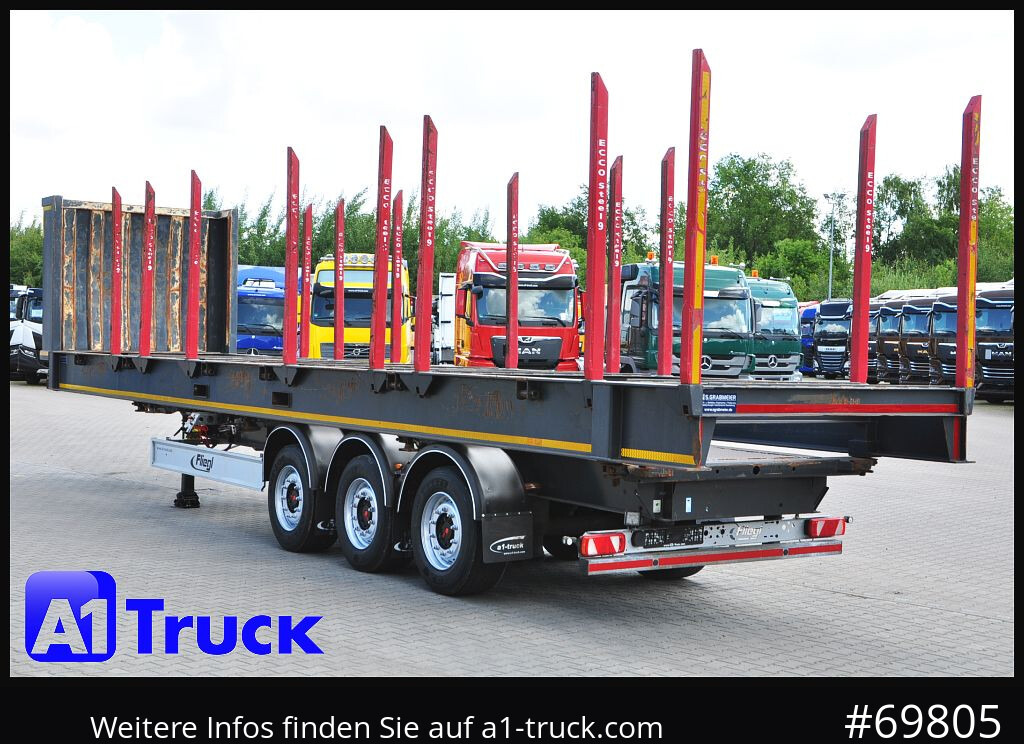 نصف مقطورة اخشاب FLIEGL SDS01, Langholz, Containeraufbau, Liftachse,: صورة 11