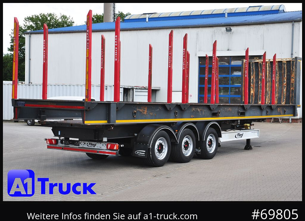 نصف مقطورة اخشاب FLIEGL SDS01, Langholz, Containeraufbau, Liftachse,: صورة 9