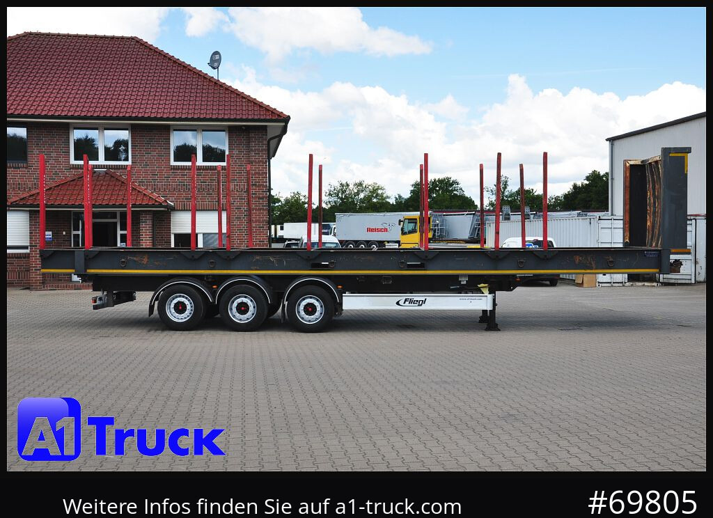 نصف مقطورة اخشاب FLIEGL SDS01, Langholz, Containeraufbau, Liftachse,: صورة 8