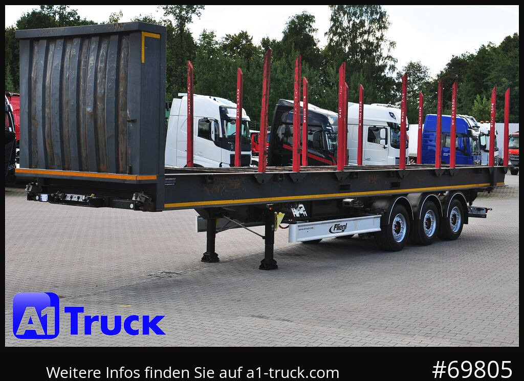 نصف مقطورة اخشاب FLIEGL SDS01, Langholz, Containeraufbau, Liftachse,: صورة 12