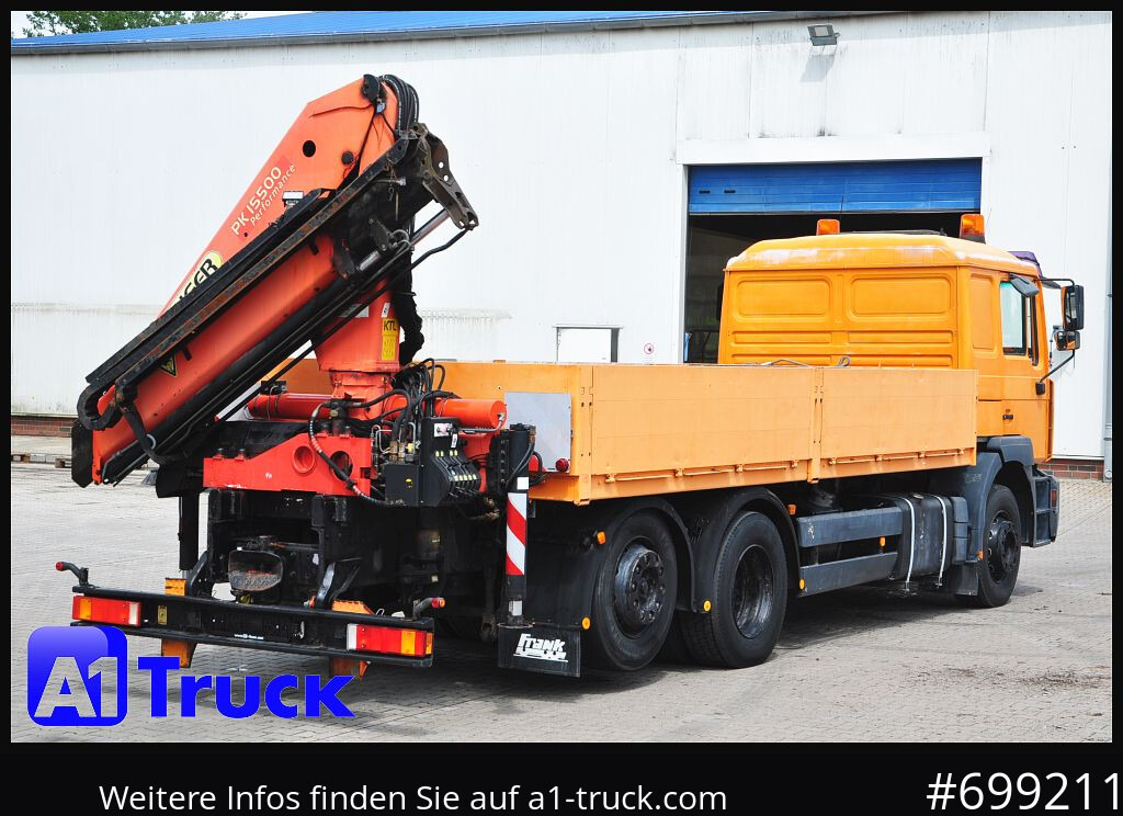 شاحنات مسطحة, شاحنة كرين MAN MAN F 2000 26.464 Intarder Kran PK 15.500 Funk,: صورة 8