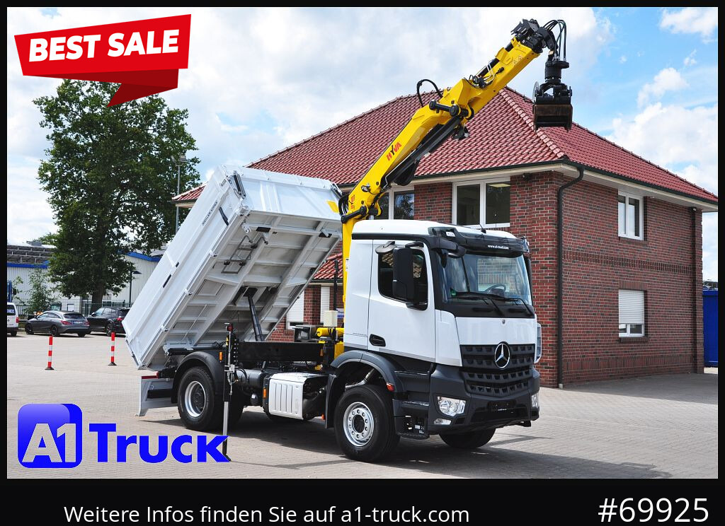 MERCEDES-BENZ Arocs 1840, Kipper + Kran,Funk Navi, KRAN faltbar - شاحنة كرين, شاحنة قلاب: صورة 1 MERCEDES-BENZ Arocs 1840, Kipper + Kran,Funk Navi, KRAN faltbar - شاحنة كرين, شاحنة قلاب: صورة 1