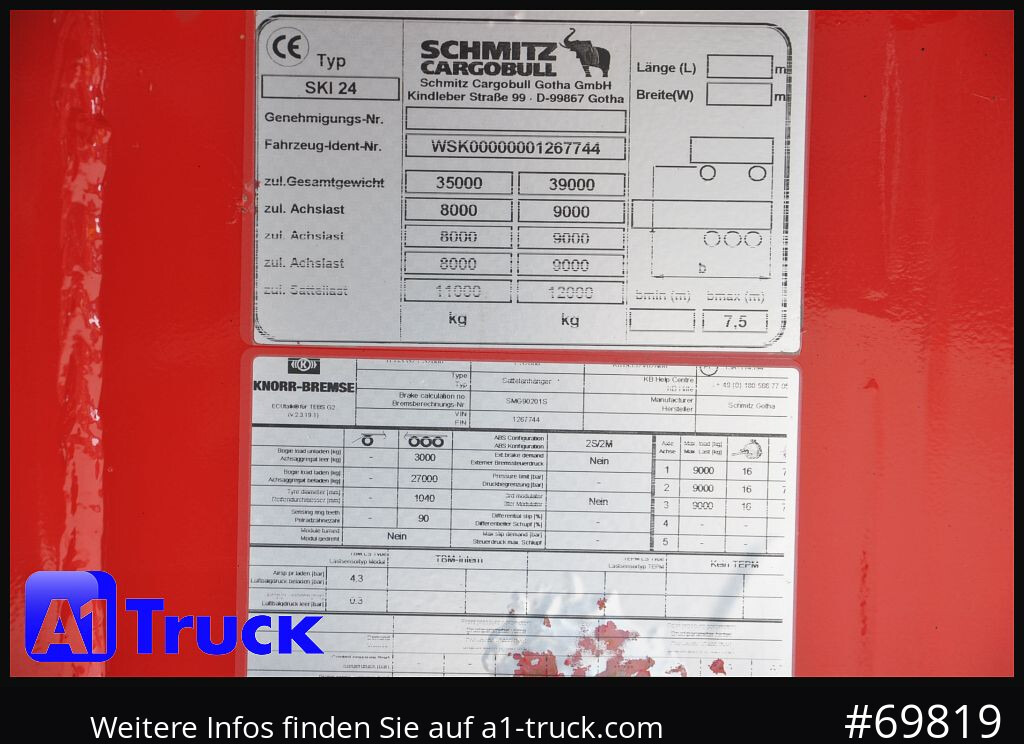 قلابة نصف مقطورة نصف مقطورة قلابة SCHMITZ SKI 24  Alu, Liftachse, Alu ca. 27m³: صورة 7